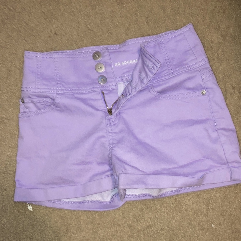 Purple  violet or lavender high waist rise shorts